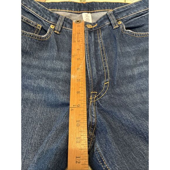 HM &Denim Jeans Womens 12 Blue Cropped Wide Leg High Waist Dark Wash - Picture 9 of 10